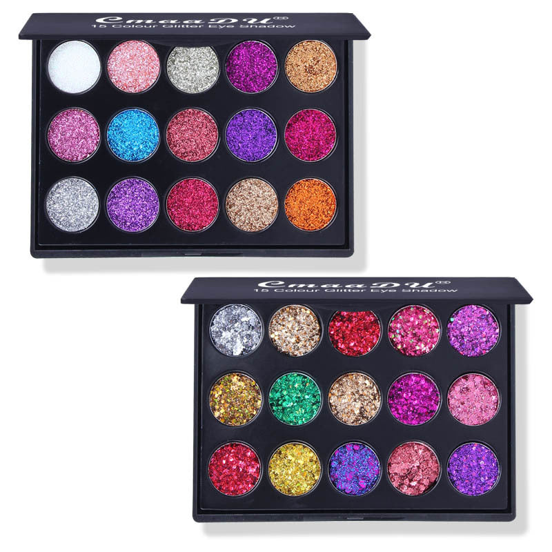 15-Color Diamond Glitter Eyeshadow Palette – Sparkling, Bold & Ultra-Pigmented