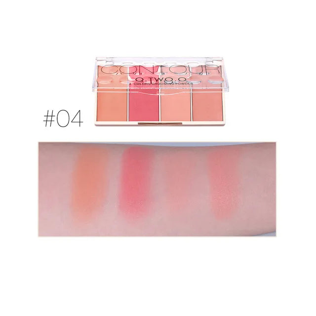 4-Color Contour Palette – Long-Lasting Bronzer & Face Sculpting