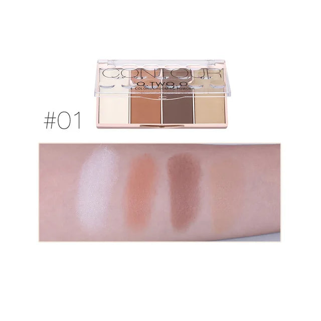 4-Color Contour Palette – Long-Lasting Bronzer & Face Sculpting