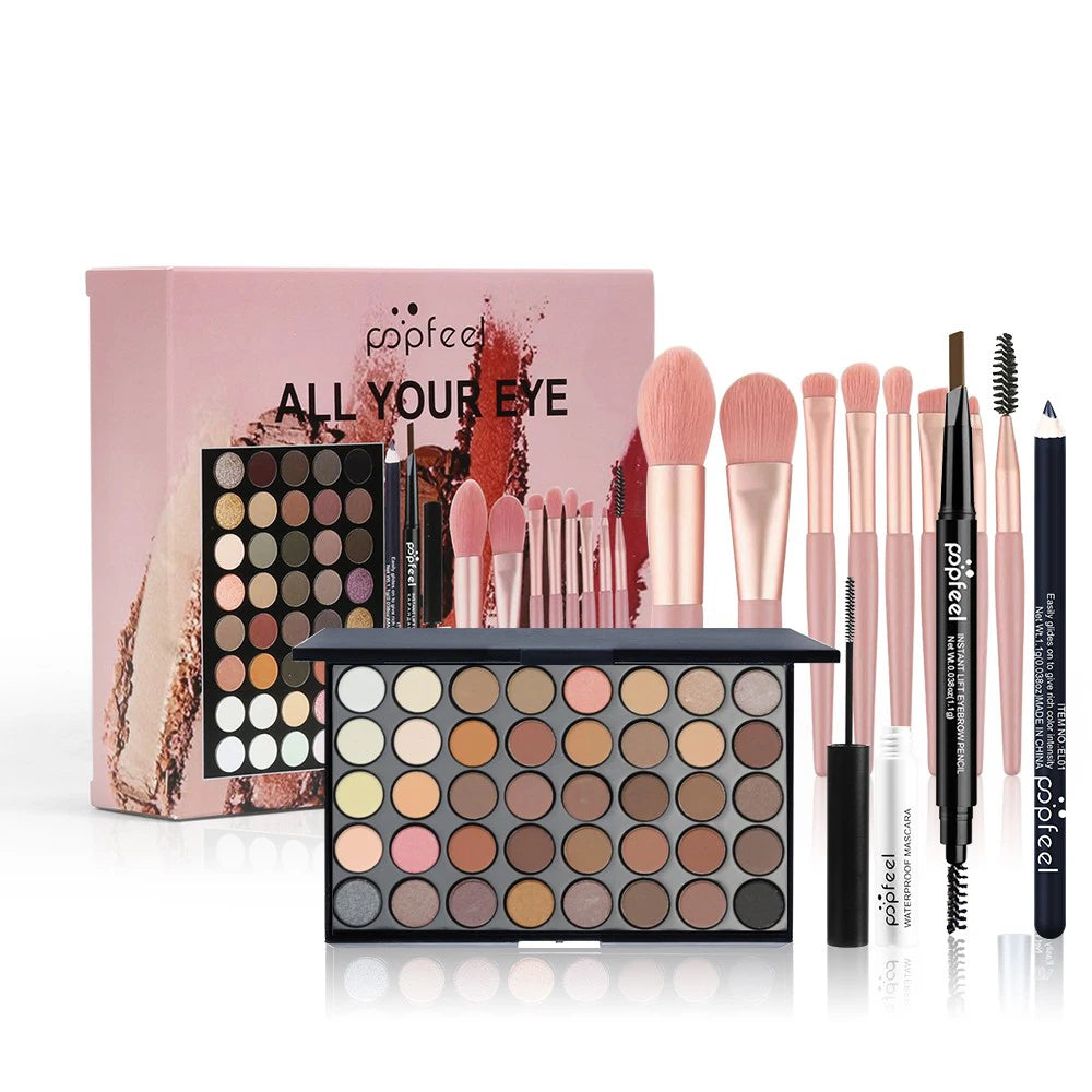 All-in-One Eye Makeup Kit 40 Colors Mascara and Brushes Included