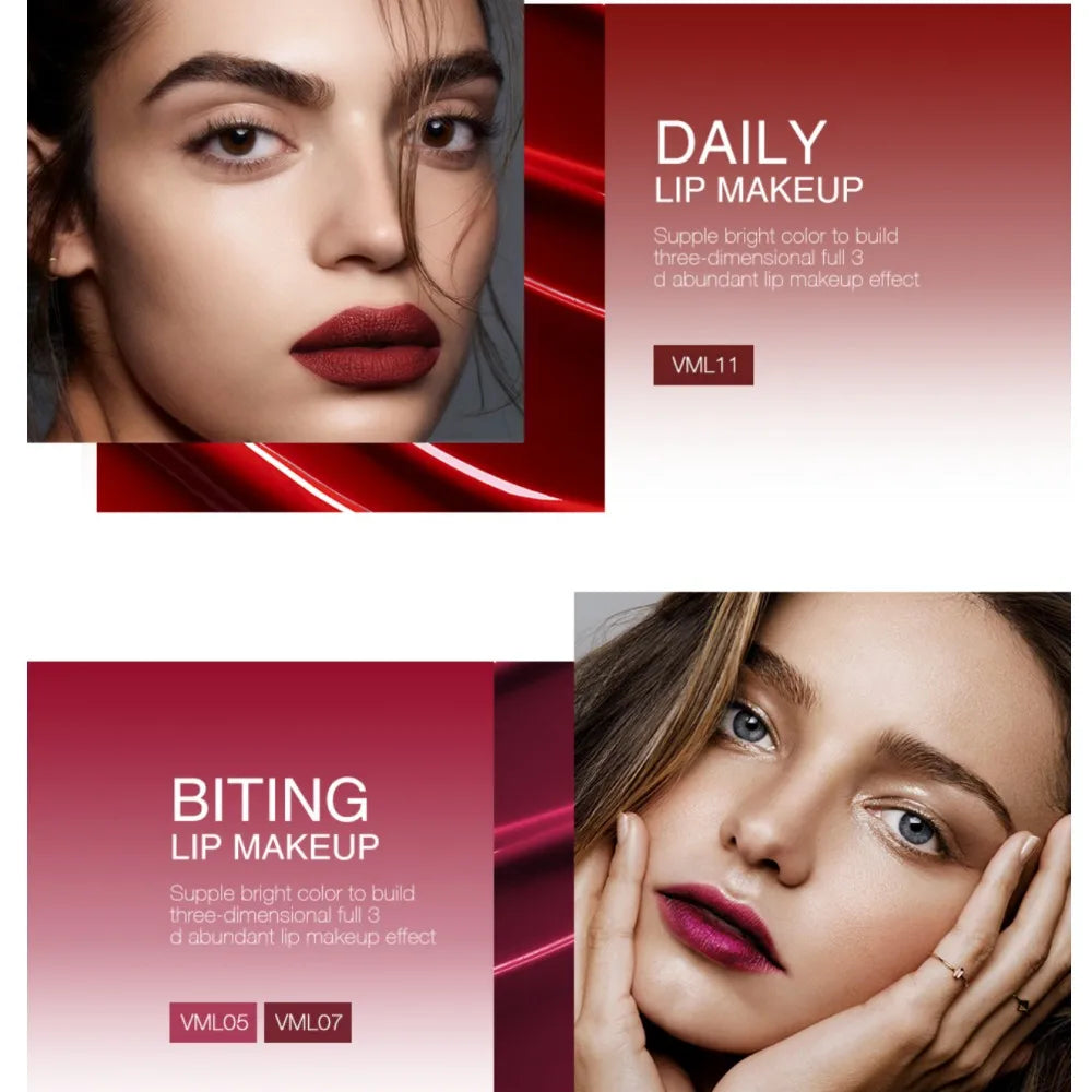 Velvet Matte Lipstick Collection – 12 Colors, Waterproof & Smudge-Proof