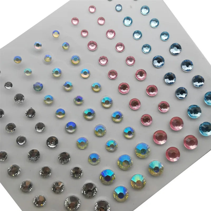 3D Rhinestone Face Stickers – Sparkling Gems for Festival & Glitter Makeup