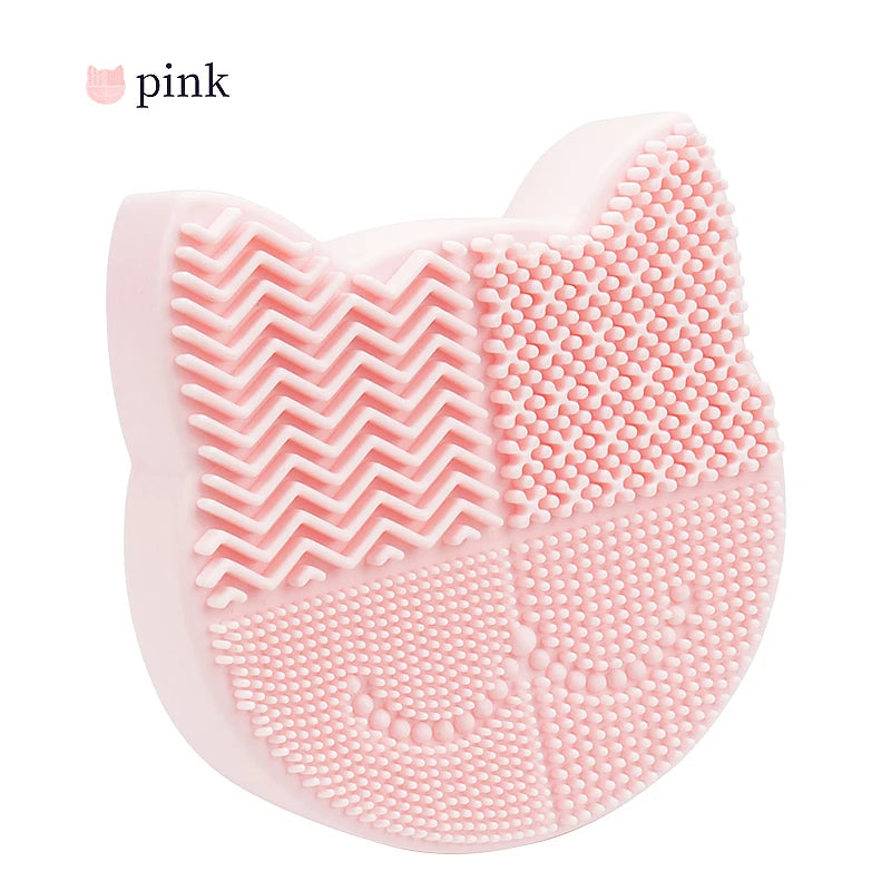 Makeup Brush Cleaning Board with Storage Box – Silicone Tool