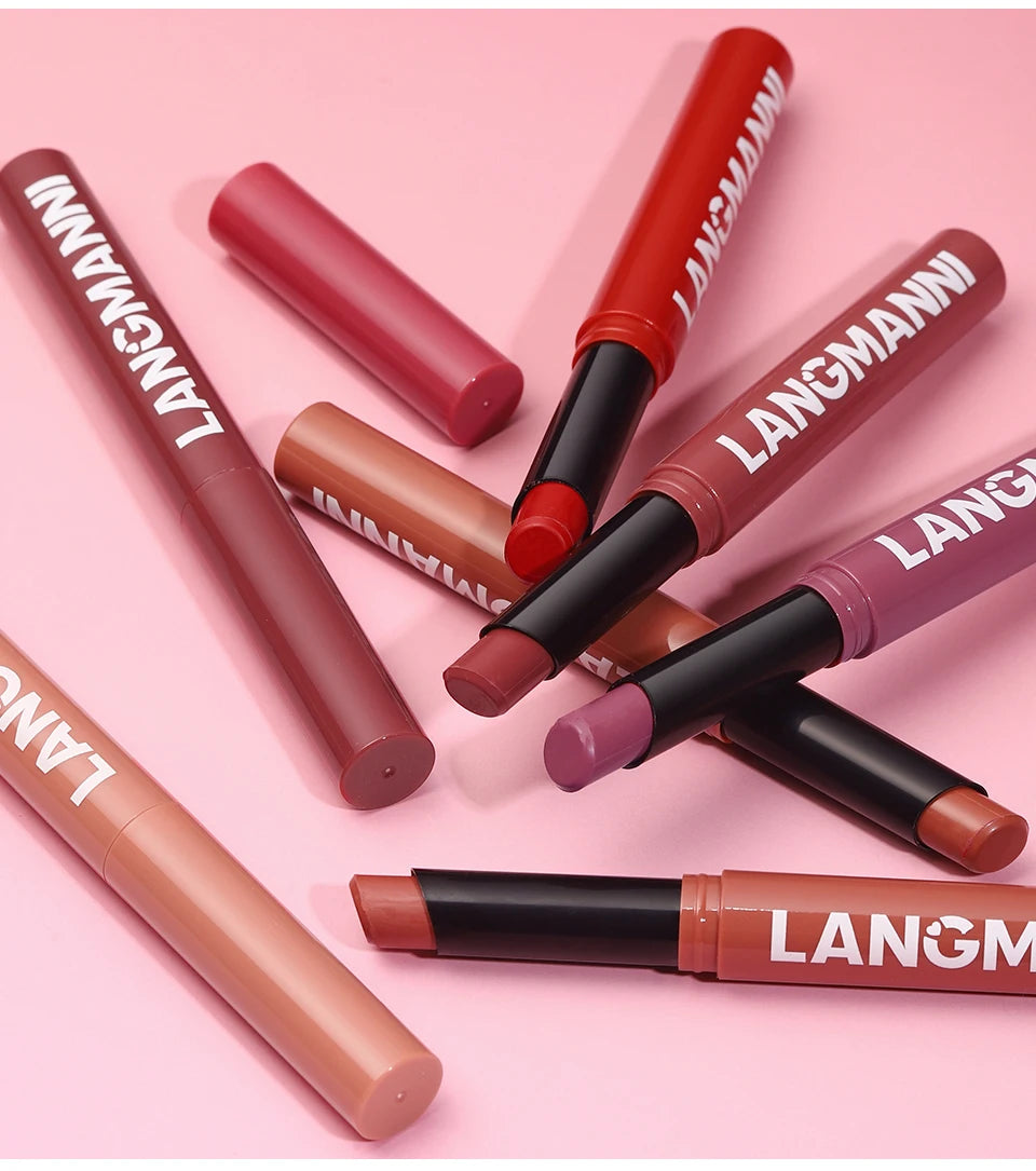 2-in-1 Waterproof Lip Liner & Lipstick Set – Smudge-Proof, Long-Lasting