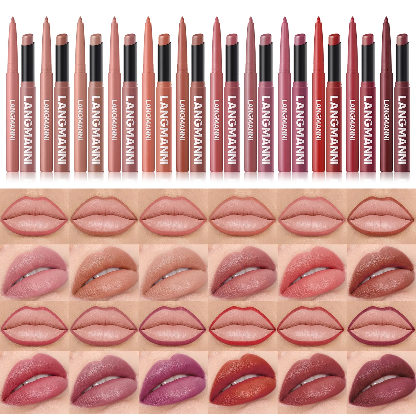 2-in-1 Waterproof Lip Liner & Lipstick Set – Smudge-Proof, Long-Lasting