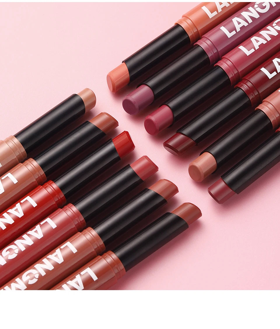 2-in-1 Waterproof Lip Liner & Lipstick Set – Smudge-Proof, Long-Lasting