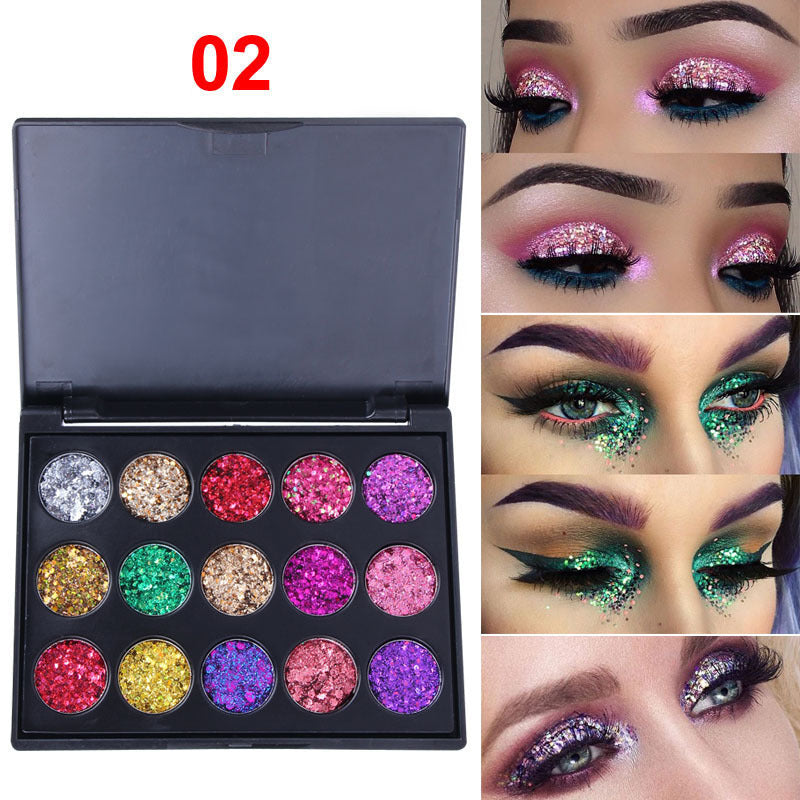 15-Color Diamond Glitter Eyeshadow Palette – Sparkling, Bold & Ultra-Pigmented