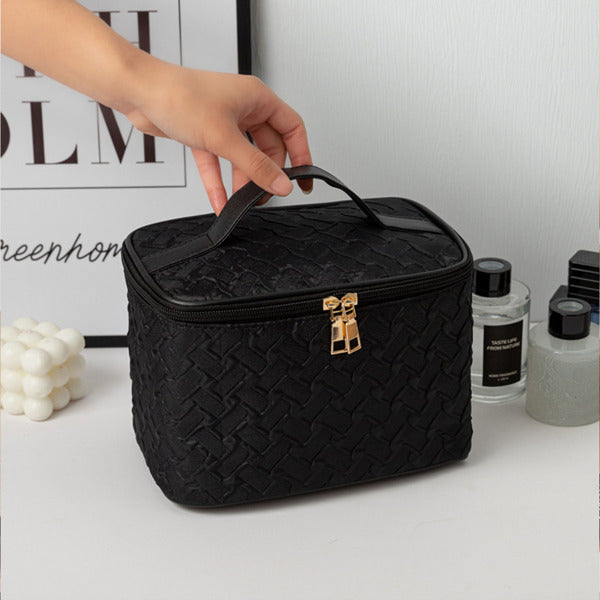 Sleek Black Travel Cosmetic Bag – Premium, Spacious & Ultra-Portable