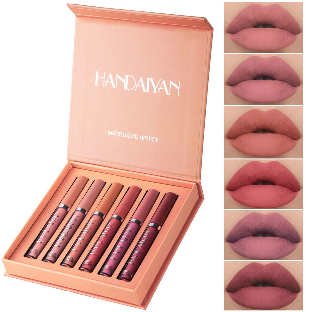 Long-Lasting Matte Lip Gloss Set of 6 | Non-Stick, Fade-Resistant Liquid Lipsticks