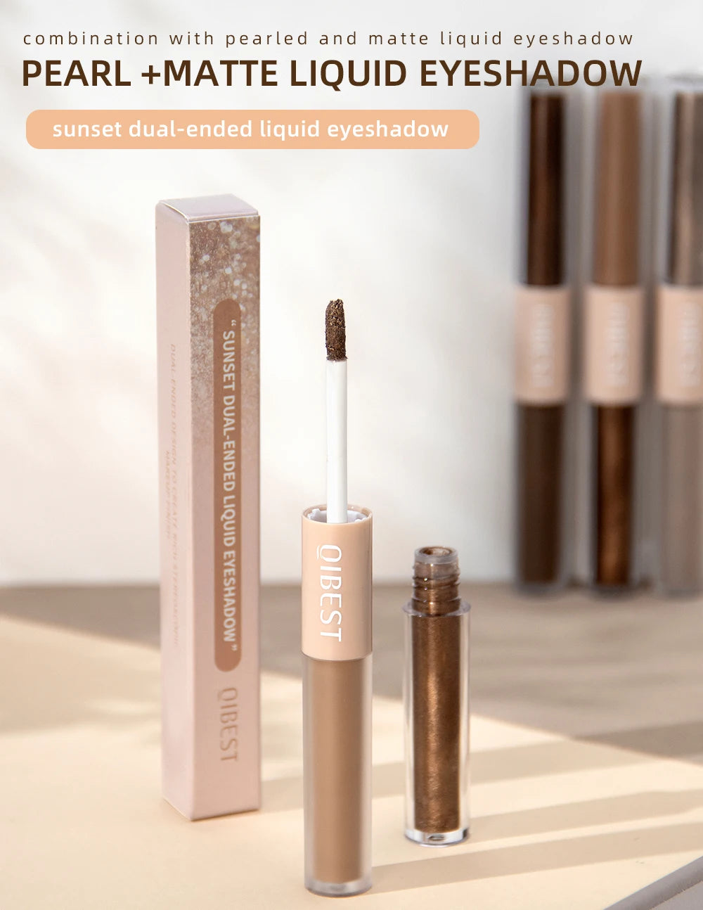 Double-End Glitter & Matte Eyeshadow Stick – Waterproof Bicolor Beauty Tool!