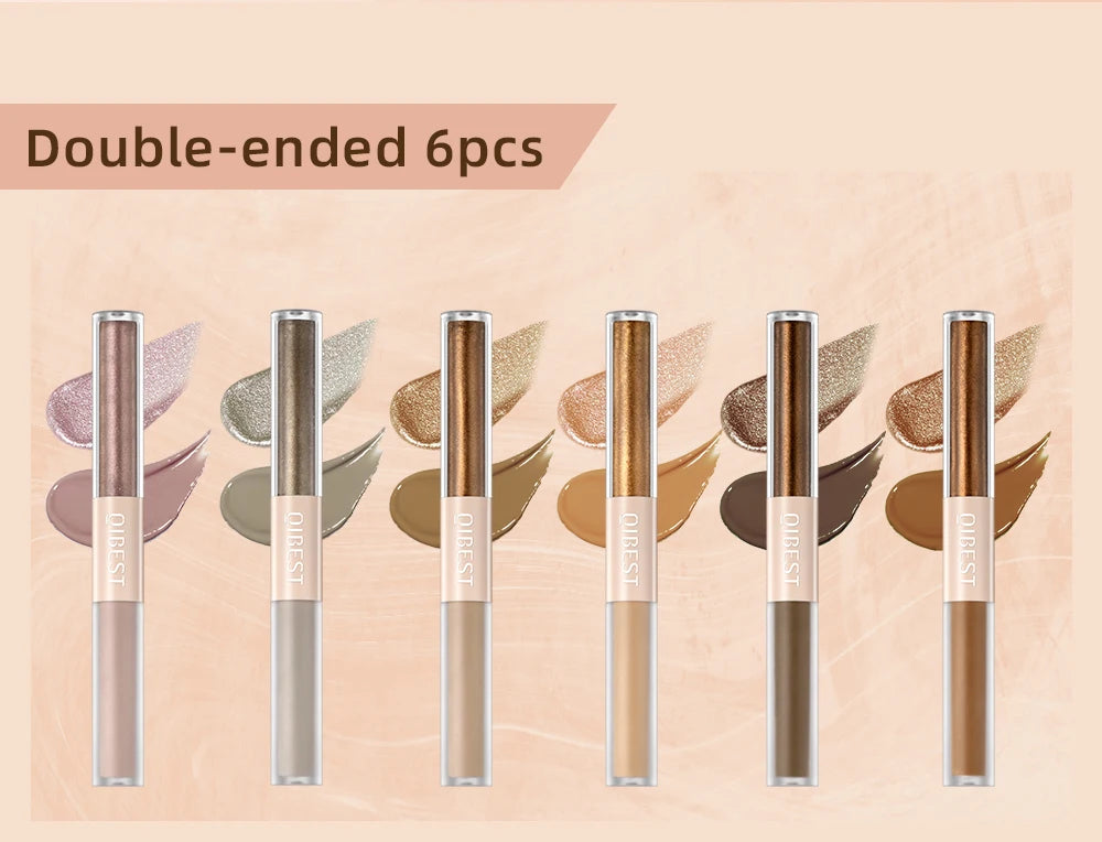 Double-End Glitter & Matte Eyeshadow Stick – Waterproof Bicolor Beauty Tool!