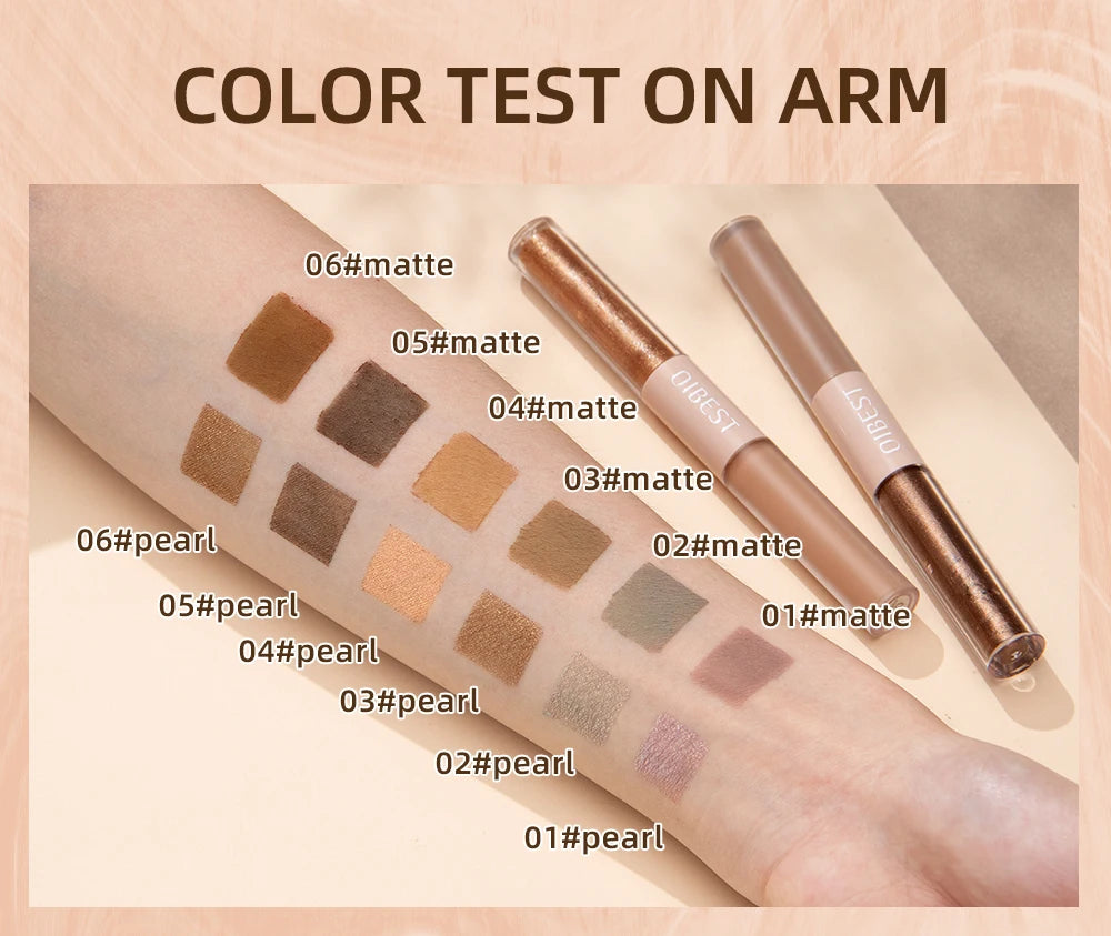 Double-End Glitter & Matte Eyeshadow Stick – Waterproof Bicolor Beauty Tool!