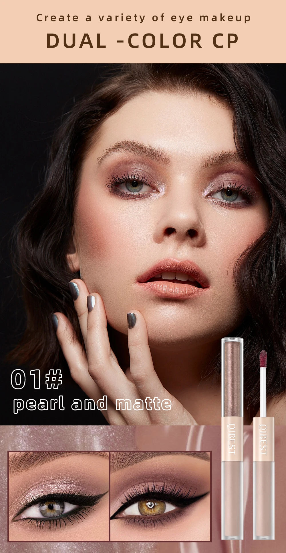 Double-End Glitter & Matte Eyeshadow Stick – Waterproof Bicolor Beauty Tool!