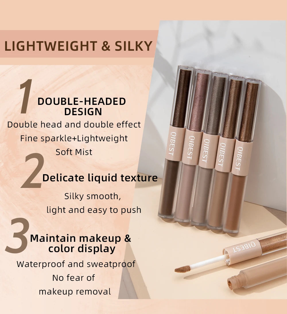 Double-End Glitter & Matte Eyeshadow Stick – Waterproof Bicolor Beauty Tool!