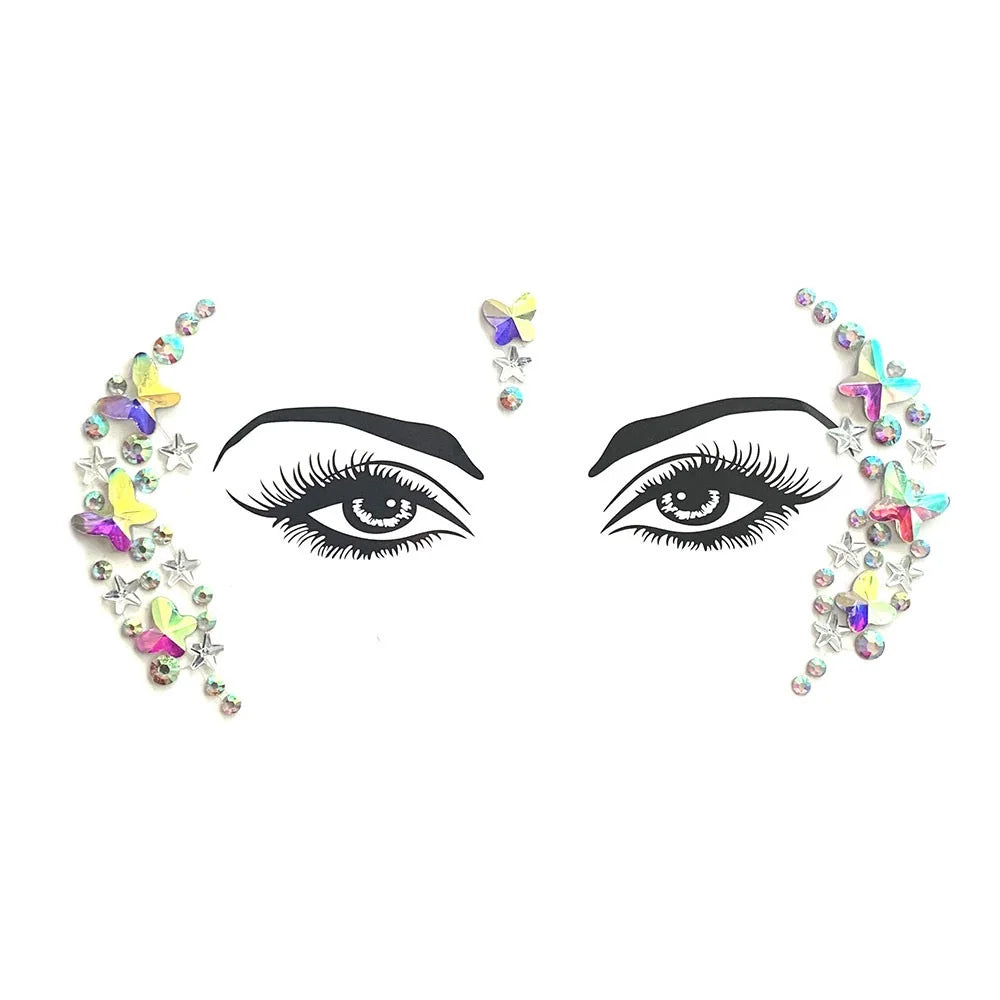 Festival Face Gems – 3D Rhinestone Glitter Stickers