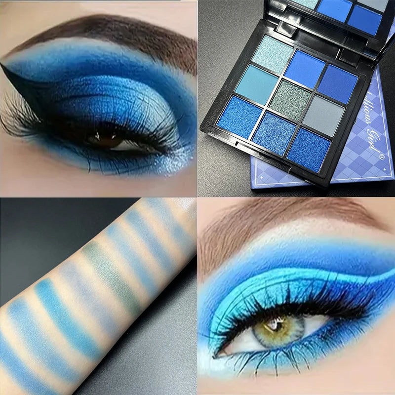 Shimmer & Shine All Day! 9-Grid Long-Lasting Eyeshadow Palette for Women ✨