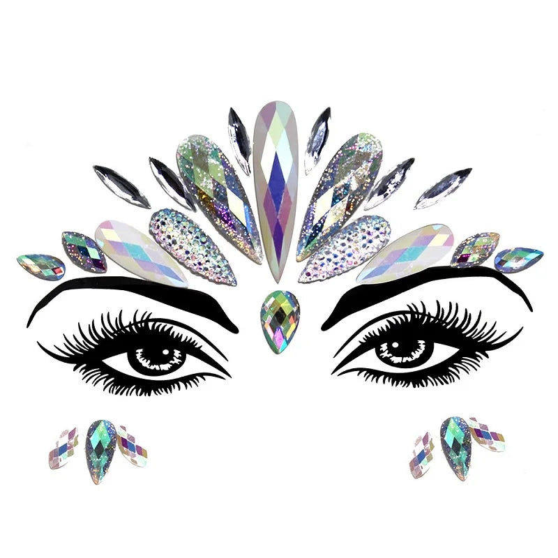 Festival Face Gems – 3D Rhinestone Glitter Stickers