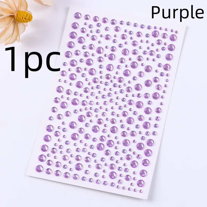 3D Diamond & Pearl Makeup Stickers – Colorful Sparkle for Eyes & Face Festival Glam