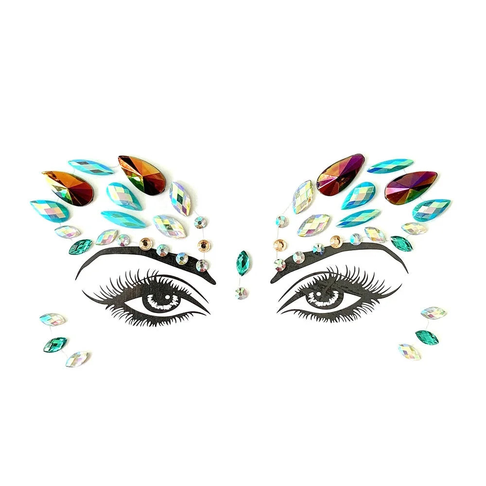 Festival Face Gems – 3D Rhinestone Glitter Stickers