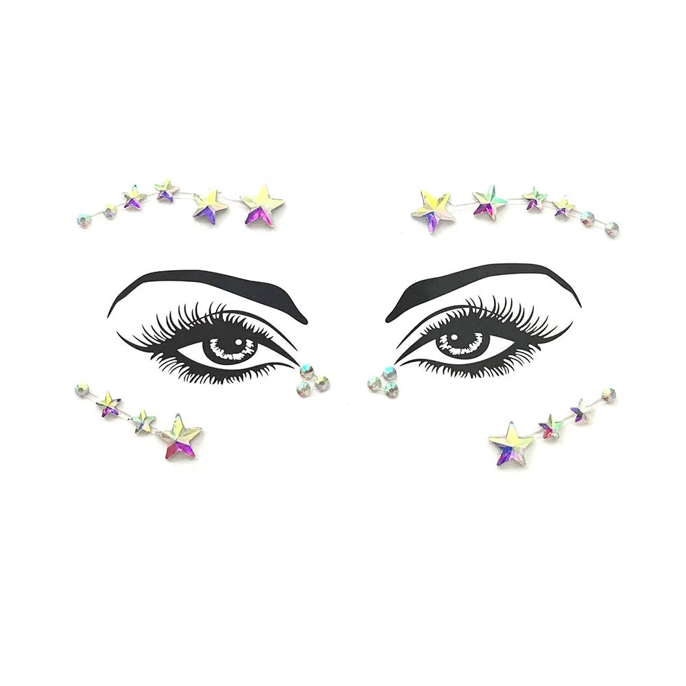 Festival Face Gems – 3D Rhinestone Glitter Stickers