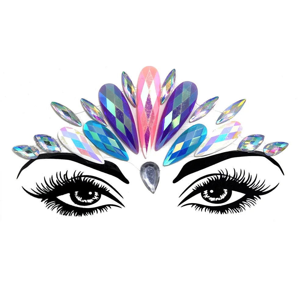 Festival Face Gems – 3D Rhinestone Glitter Stickers