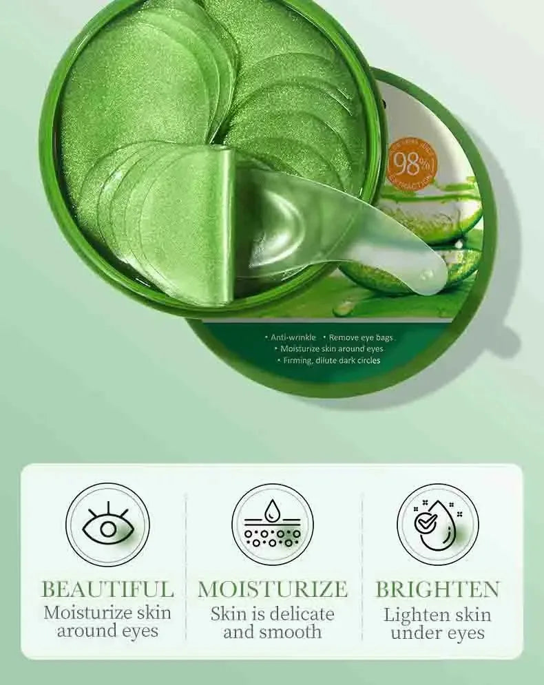 Refreshing Aloe Vera Collagen Eye Patches – 60pcs for Dark Circles & Puffines