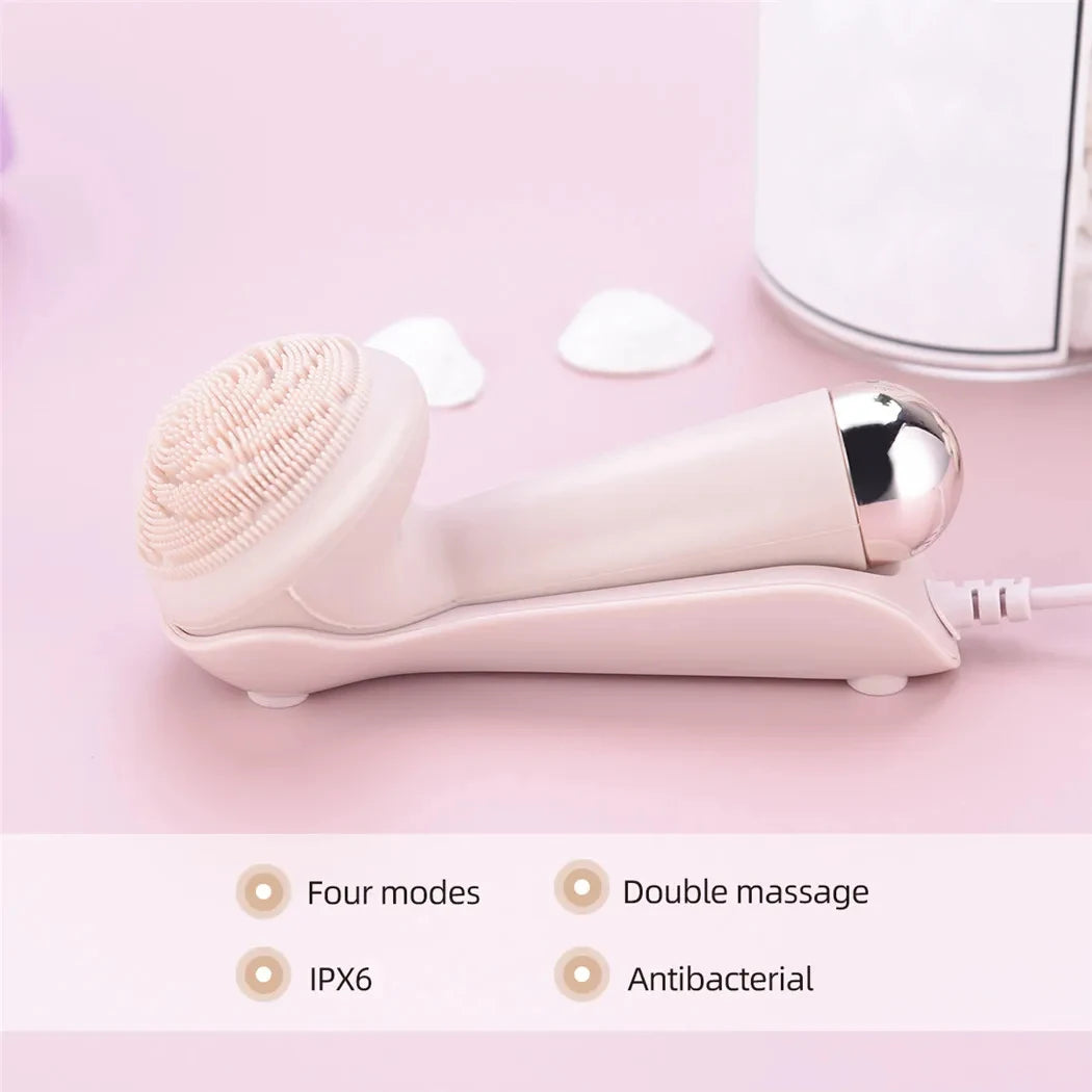 Electric Silicone Facial Brush Cleaner - Rechargeable Waterproof Beauty Tool
