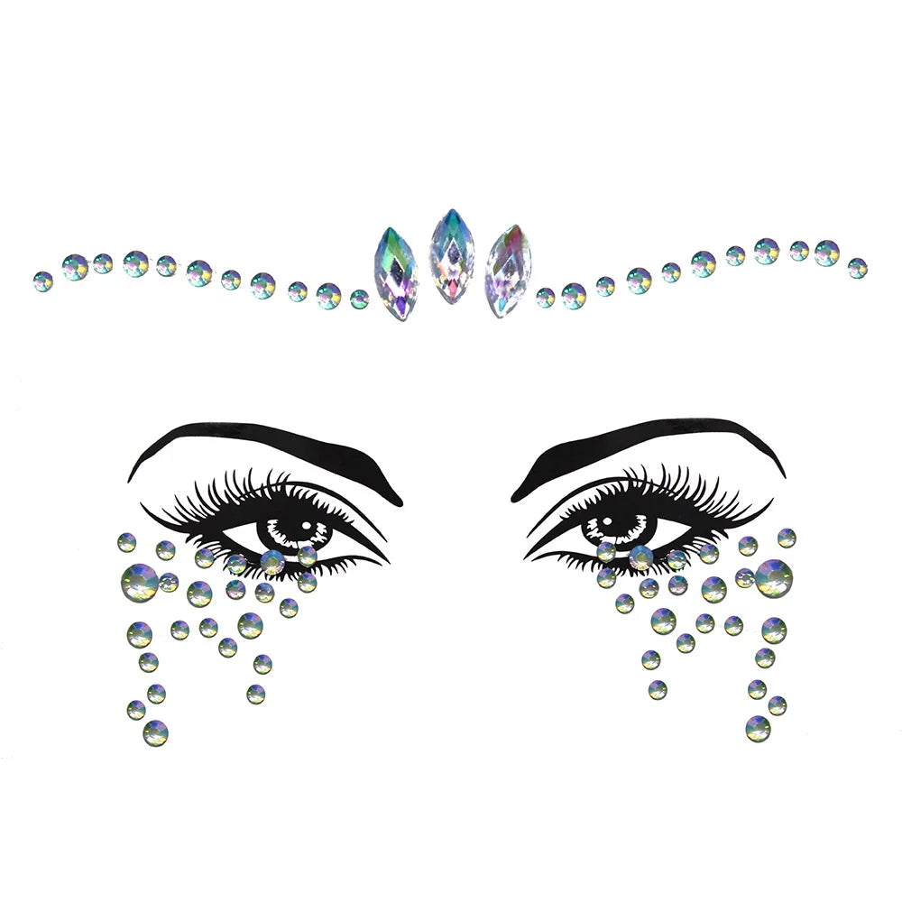 Festival Face Gems – 3D Rhinestone Glitter Stickers