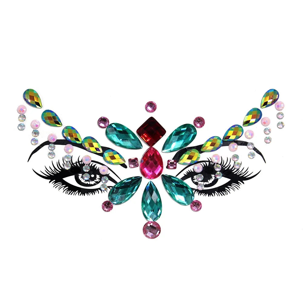 Festival Face Gems – 3D Rhinestone Glitter Stickers