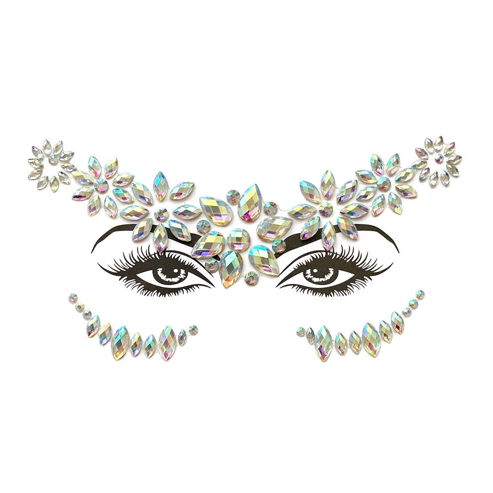 Festival Face Gems – 3D Rhinestone Glitter Stickers