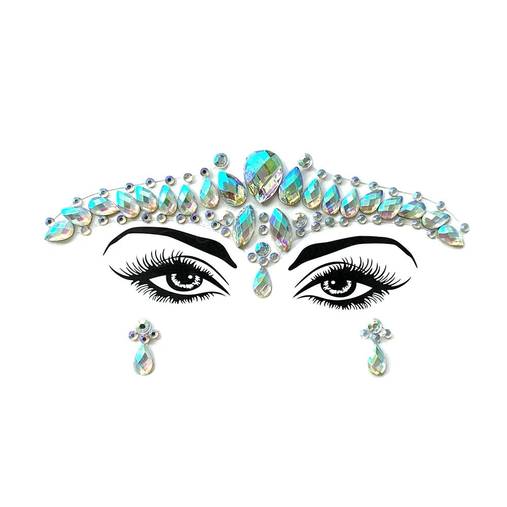 Festival Face Gems – 3D Rhinestone Glitter Stickers