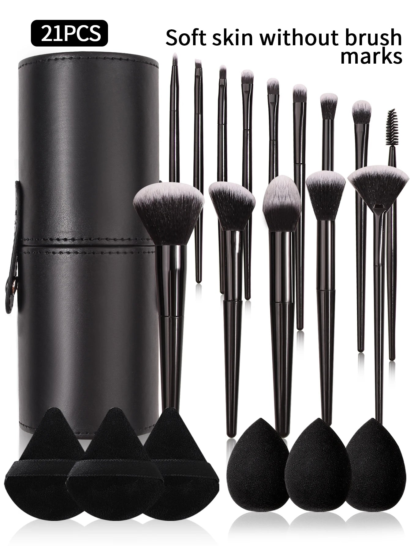 Pro Black Makeup Brush Set – Flawless Finish, Every Time
