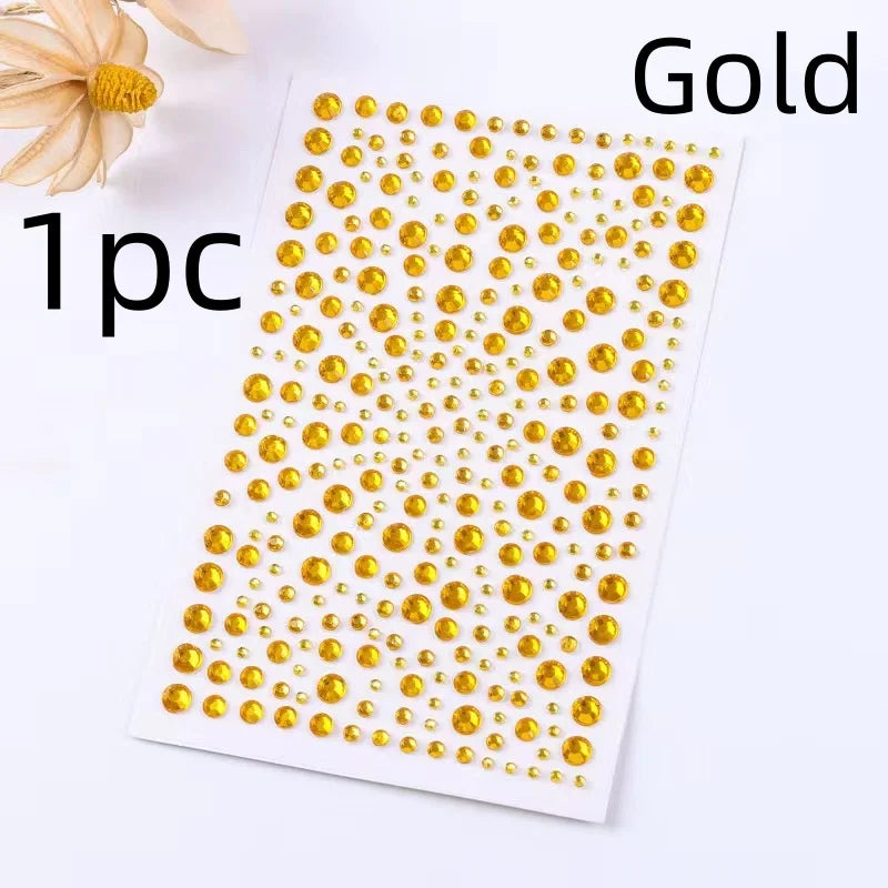 3D Diamond & Pearl Makeup Stickers – Colorful Sparkle for Eyes & Face Festival Glam