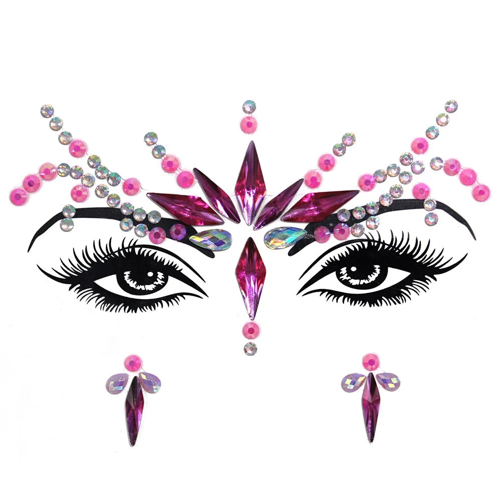 Festival Face Gems – 3D Rhinestone Glitter Stickers