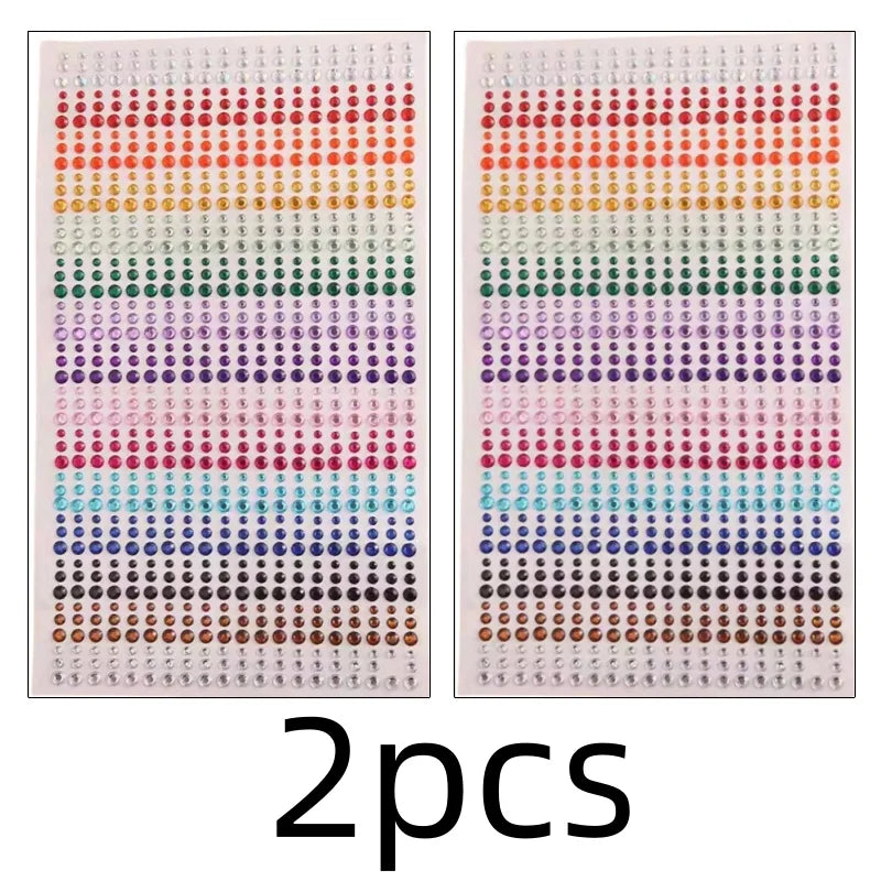 3D Diamond & Pearl Makeup Stickers – Colorful Sparkle for Eyes & Face Festival Glam