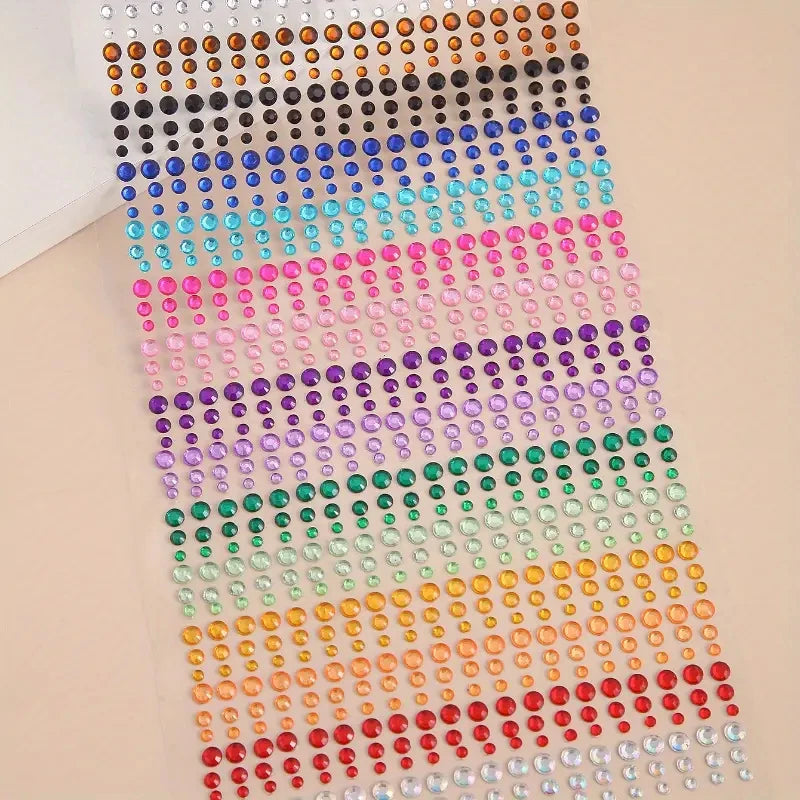 3D Diamond & Pearl Makeup Stickers – Colorful Sparkle for Eyes & Face Festival Glam