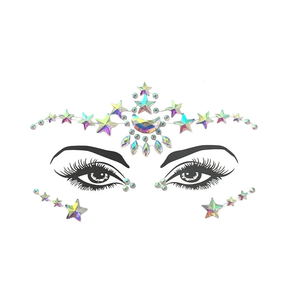 Festival Face Gems – 3D Rhinestone Glitter Stickers
