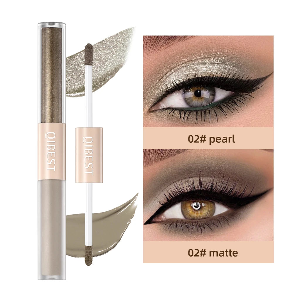 Double-End Glitter & Matte Eyeshadow Stick – Waterproof Bicolor Beauty Tool!