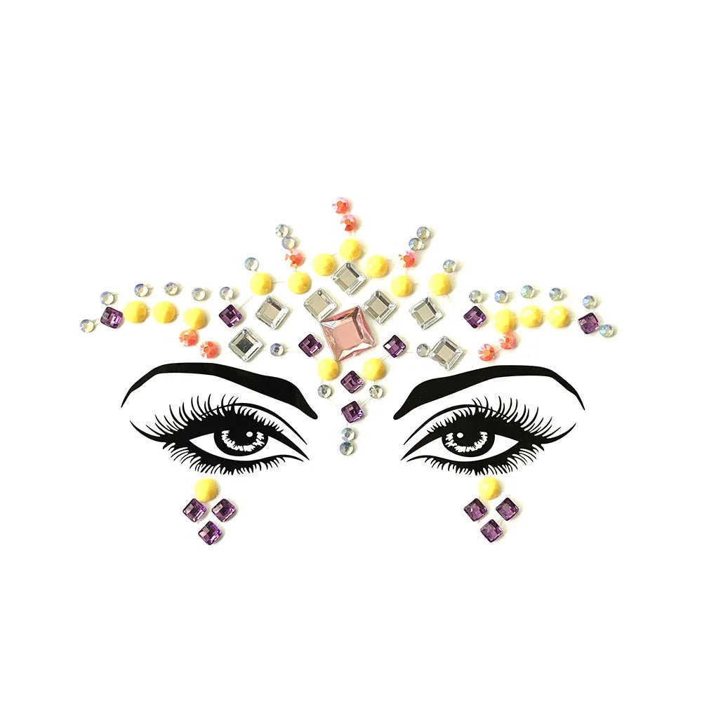 Festival Face Gems – 3D Rhinestone Glitter Stickers