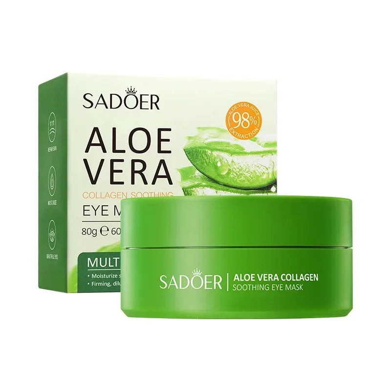 Refreshing Aloe Vera Collagen Eye Patches – 60pcs for Dark Circles & Puffines