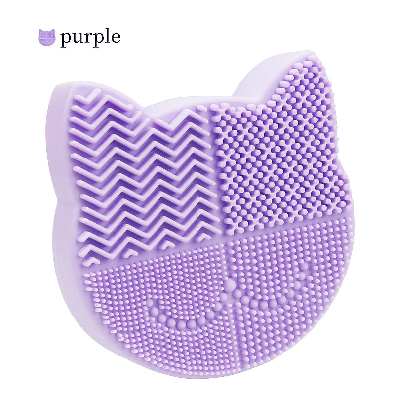 Makeup Brush Cleaning Board with Storage Box – Silicone Tool