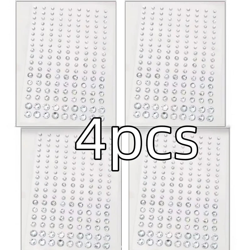 3D Diamond & Pearl Makeup Stickers – Colorful Sparkle for Eyes & Face Festival Glam