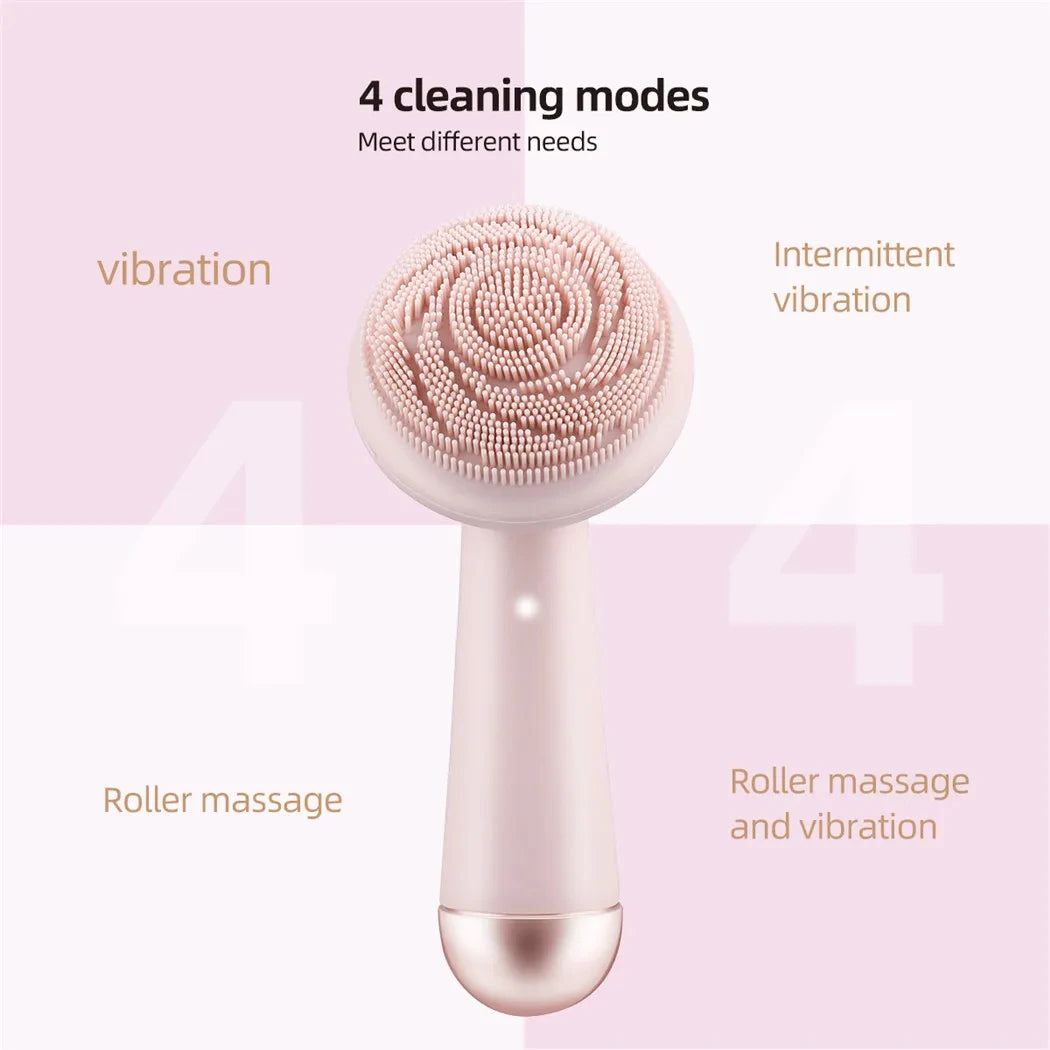 Electric Silicone Facial Brush Cleaner - Rechargeable Waterproof Beauty Tool