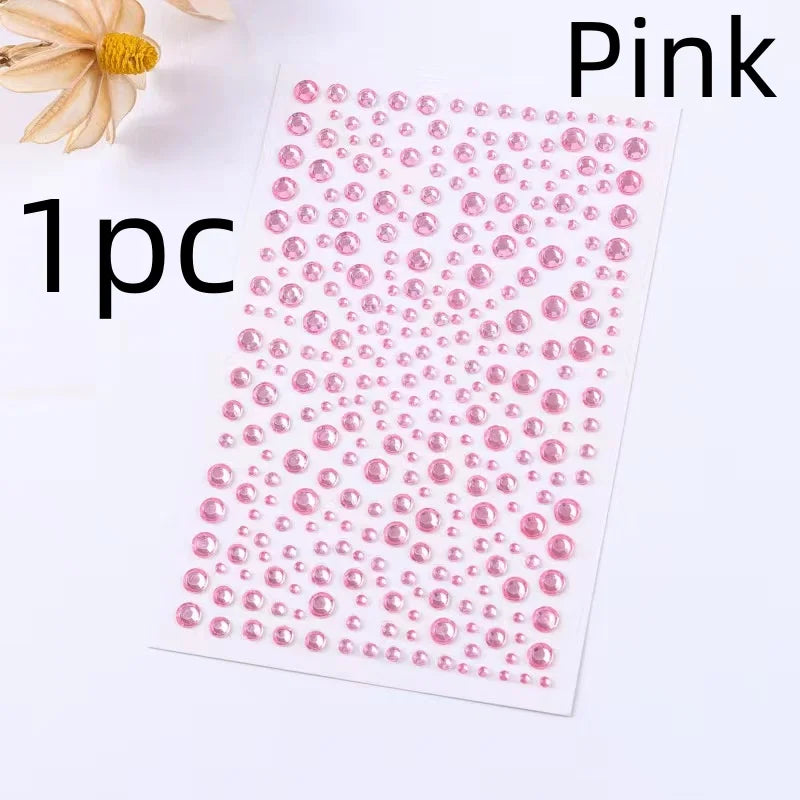 3D Diamond & Pearl Makeup Stickers – Colorful Sparkle for Eyes & Face Festival Glam