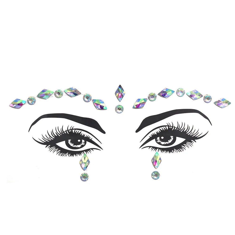 Festival Face Gems – 3D Rhinestone Glitter Stickers