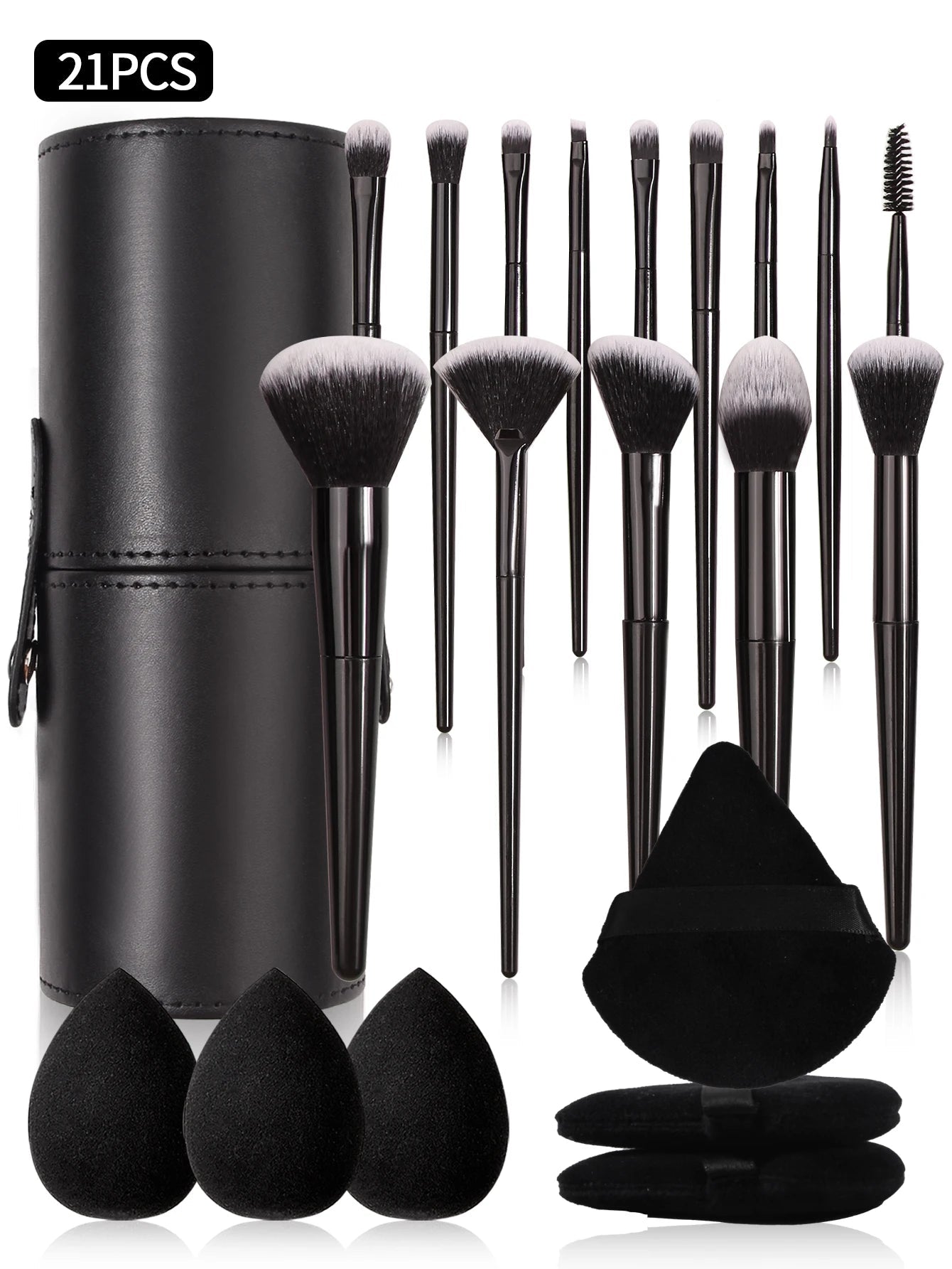 Pro Black Makeup Brush Set – Flawless Finish, Every Time