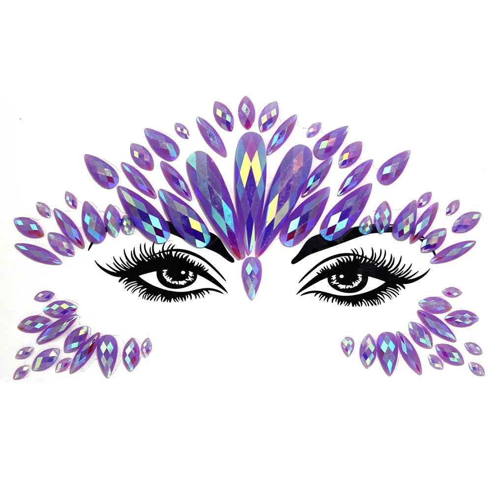 Festival Face Gems – 3D Rhinestone Glitter Stickers