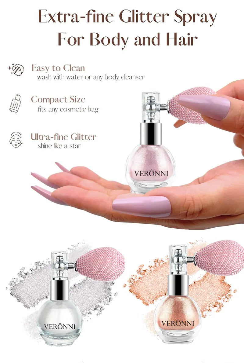 Turn Heads with 4-Color Diamond Glow – Waterproof Glitter Highlighter Spray