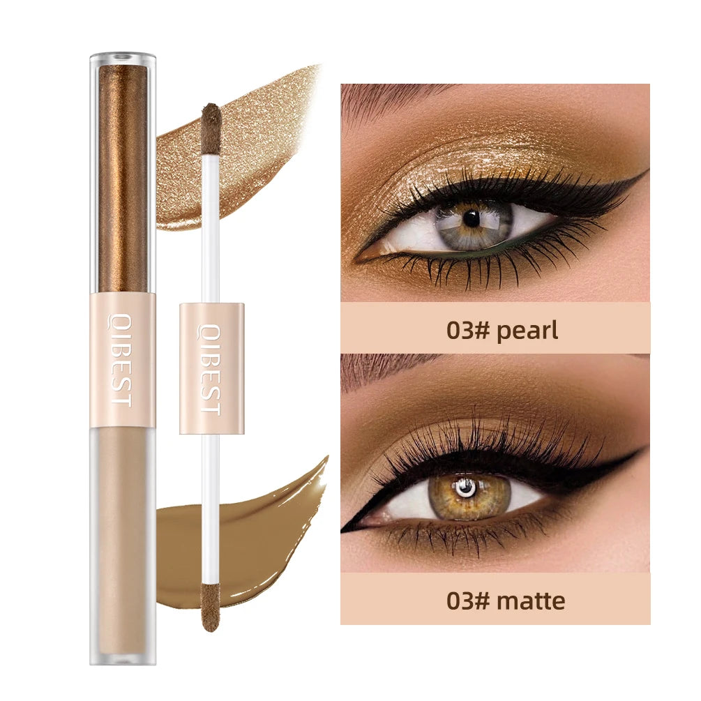 Double-End Glitter & Matte Eyeshadow Stick – Waterproof Bicolor Beauty Tool!