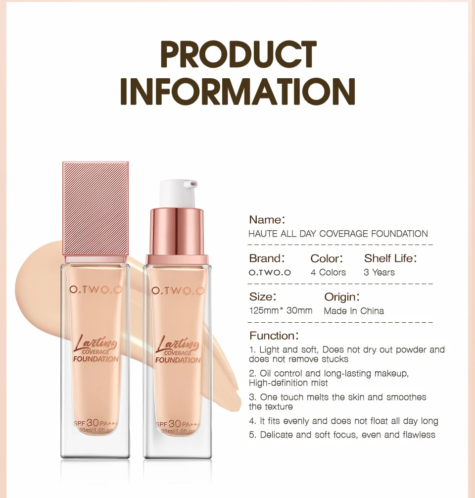 Liquid Coverage Foundation – Matte, Long-Lasting & Waterproof